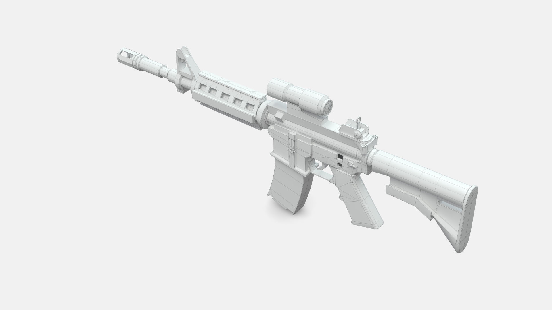 M4 Gun Low-poly 3D model_13