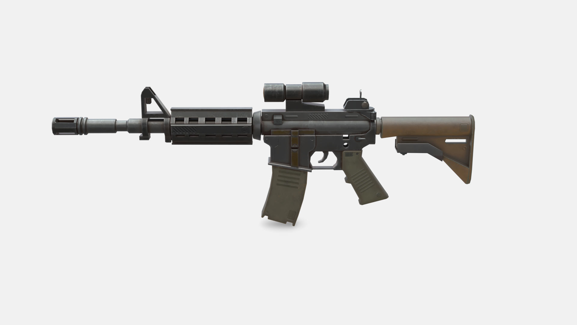 M4 Gun Low-poly 3D model_2