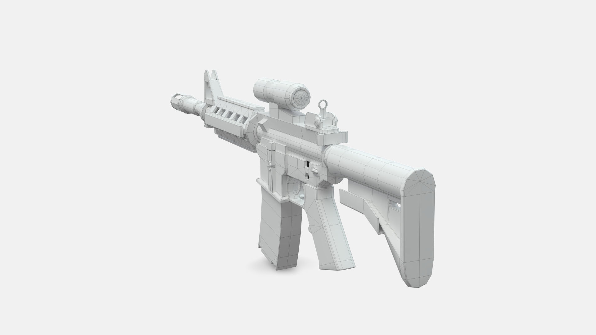 M4 Gun Low-poly 3D model_15
