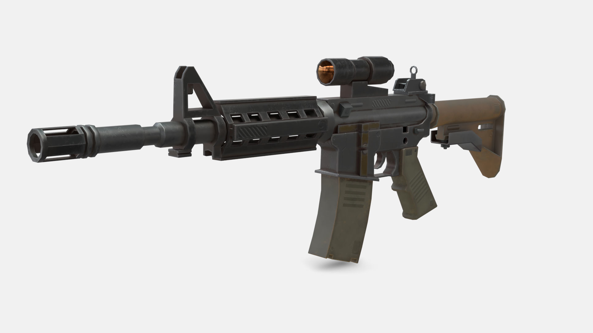 M4 Gun Low-poly 3D model_3