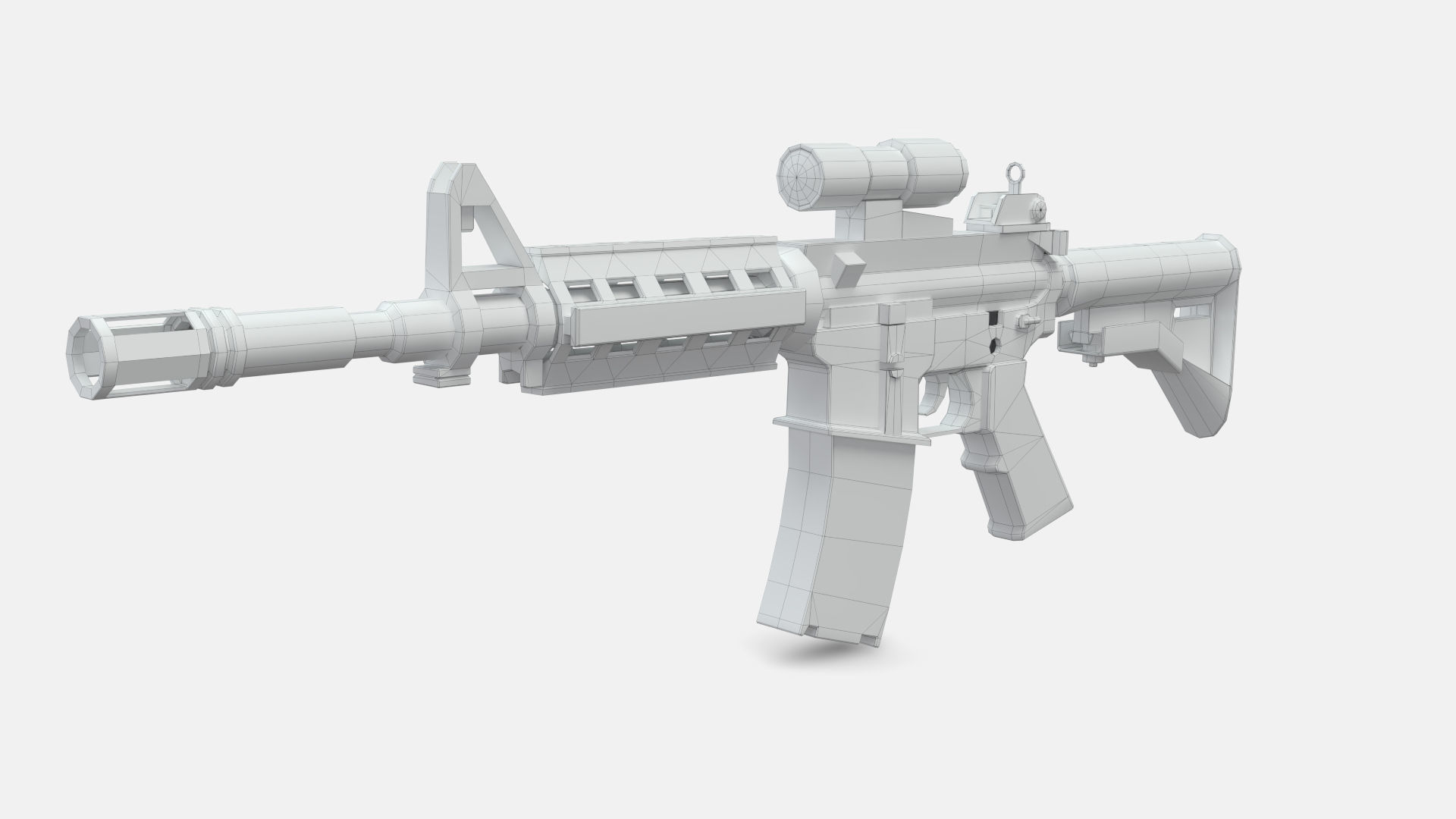 M4 Gun Low-poly 3D model_11