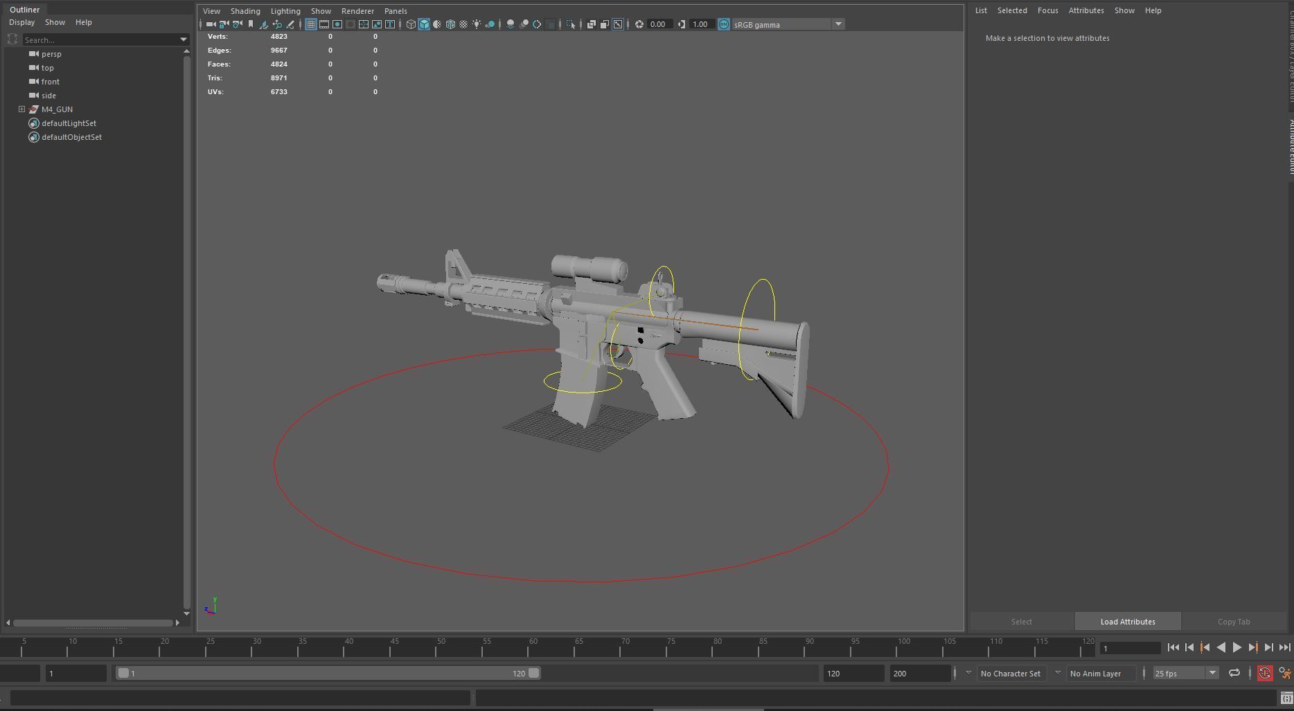 M4 Gun Low-poly 3D model_19