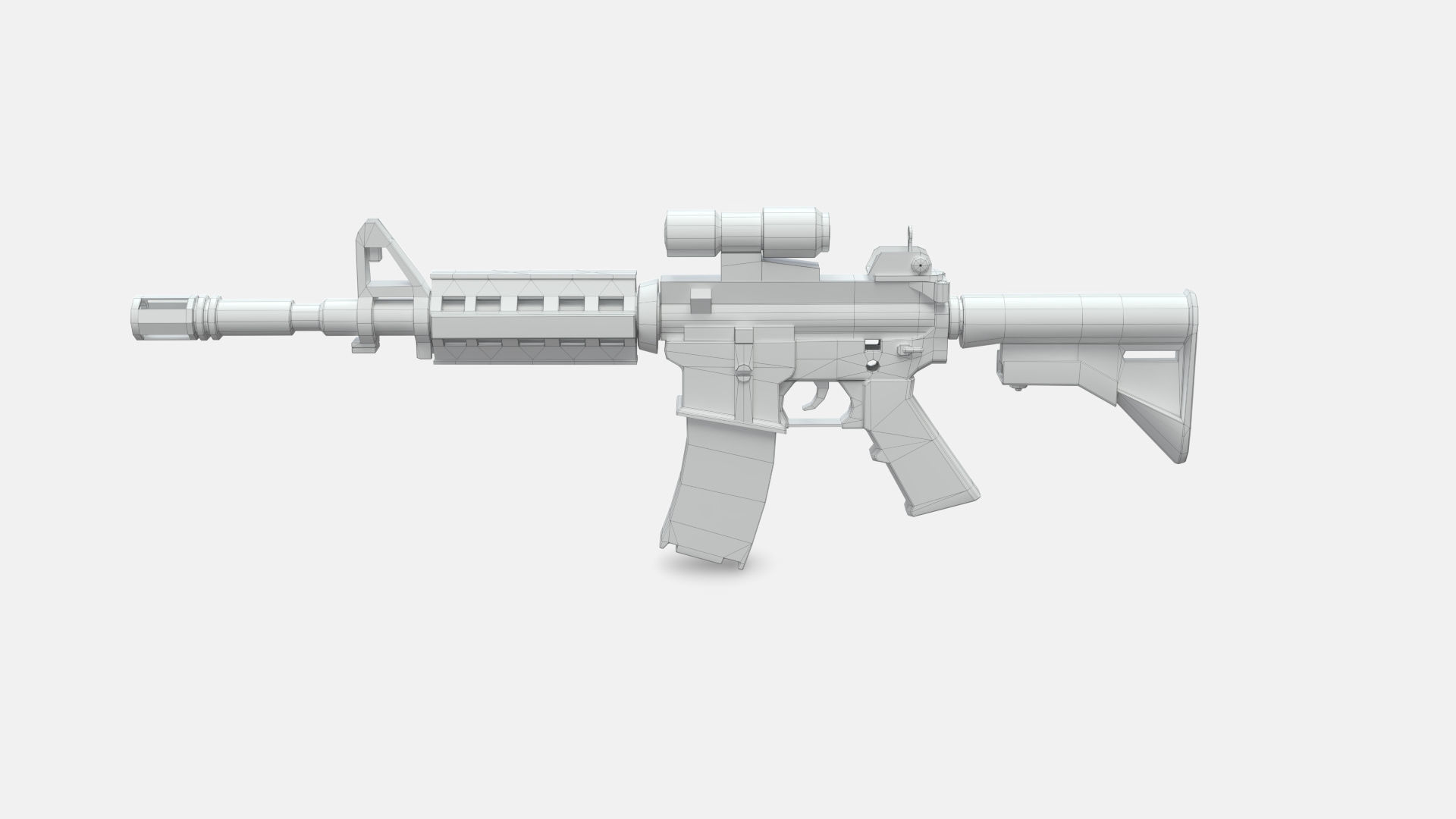 M4 Gun Low-poly 3D model_10