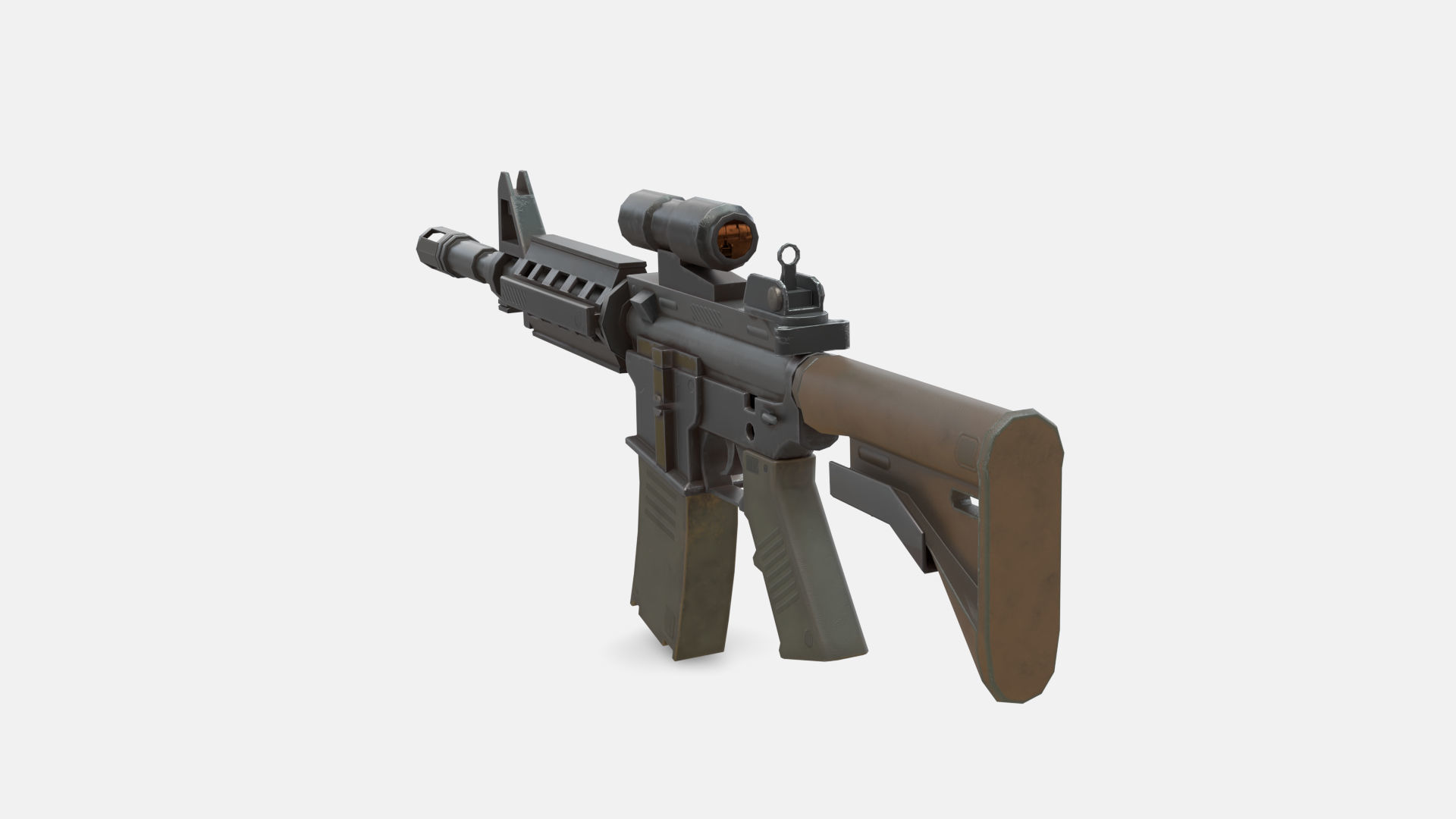M4 Gun Low-poly 3D model_7