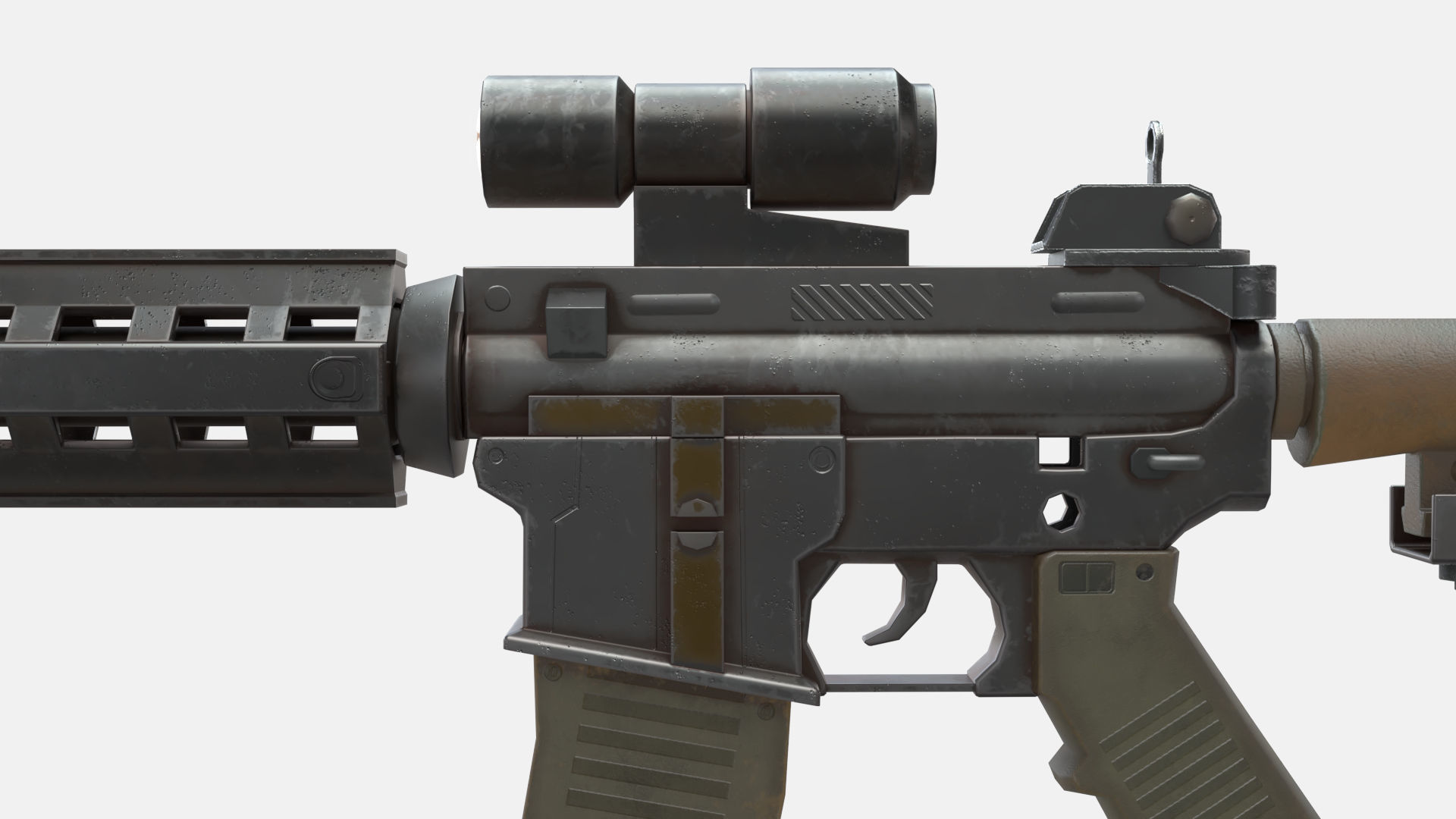 M4 Gun Low-poly 3D model_9