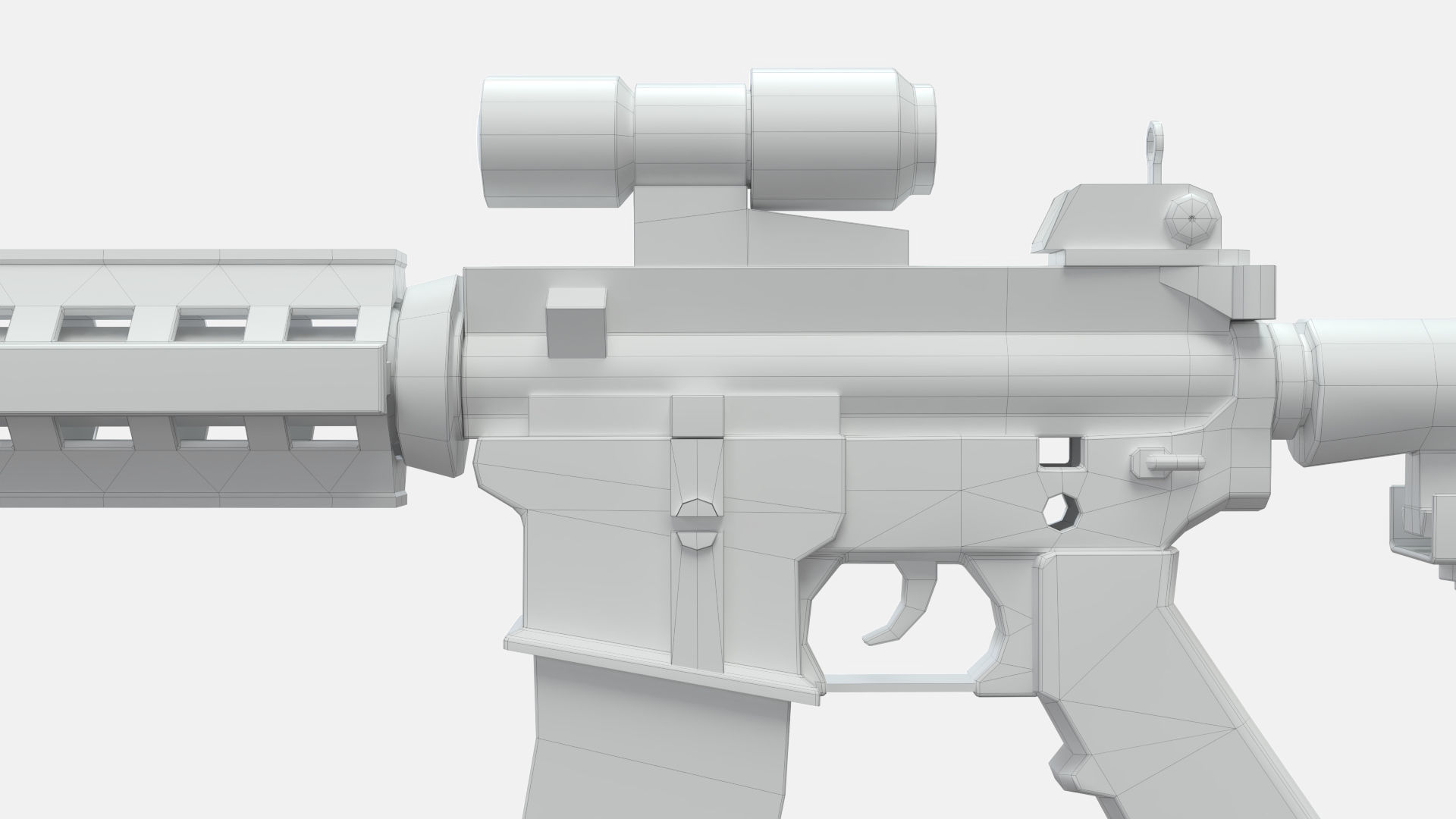 M4 Gun Low-poly 3D model_17