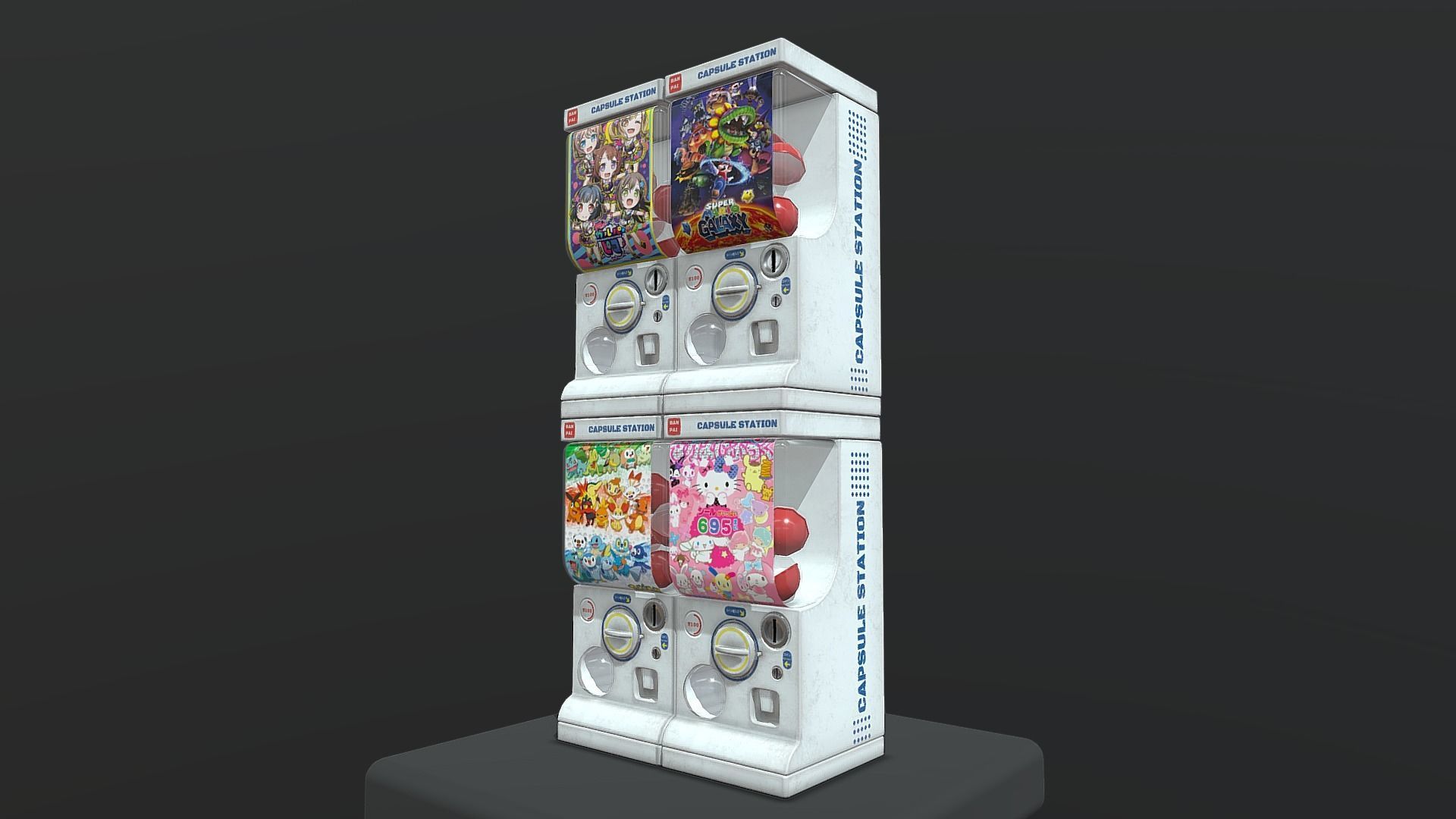 Gacha Capsule Machine Low-poly 3D model_1