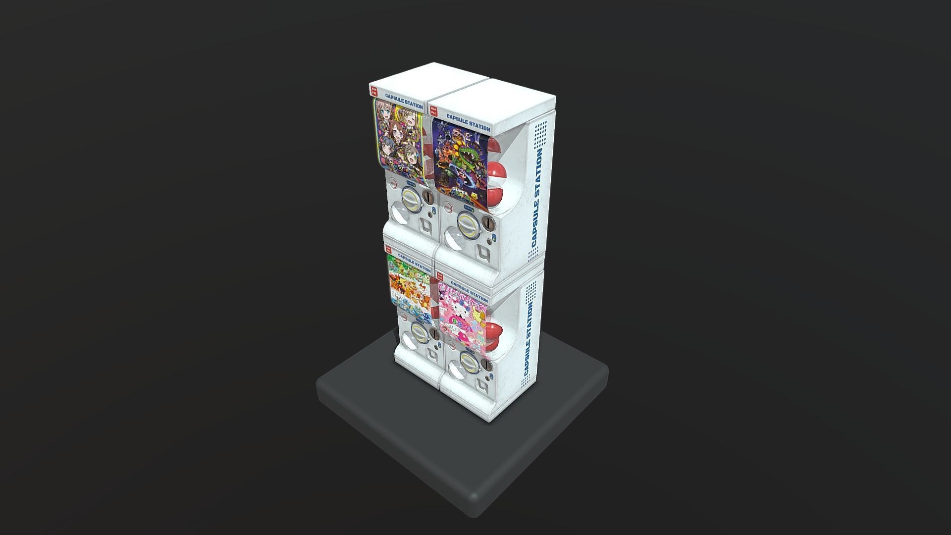 Gacha Capsule Machine Low-poly 3D model_11