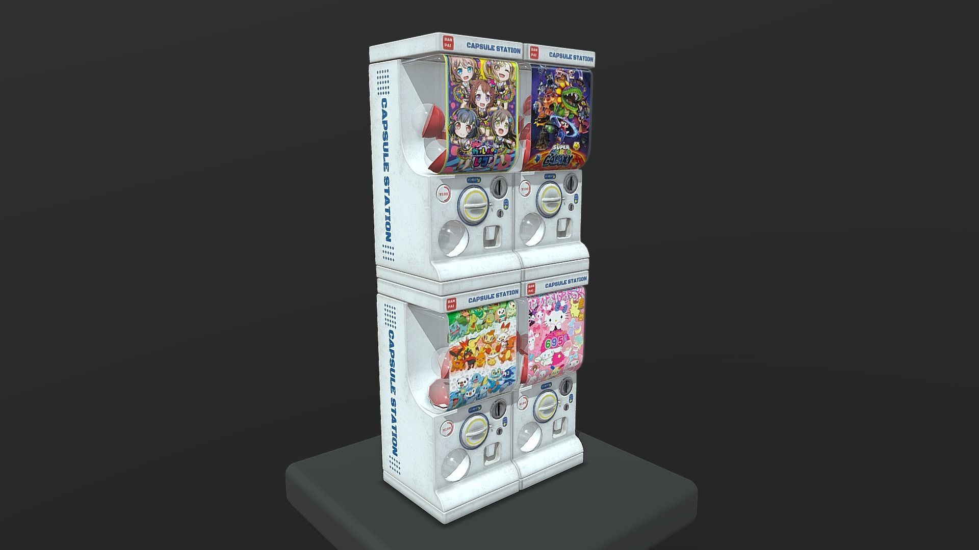 Gacha Capsule Machine Low-poly 3D model_14