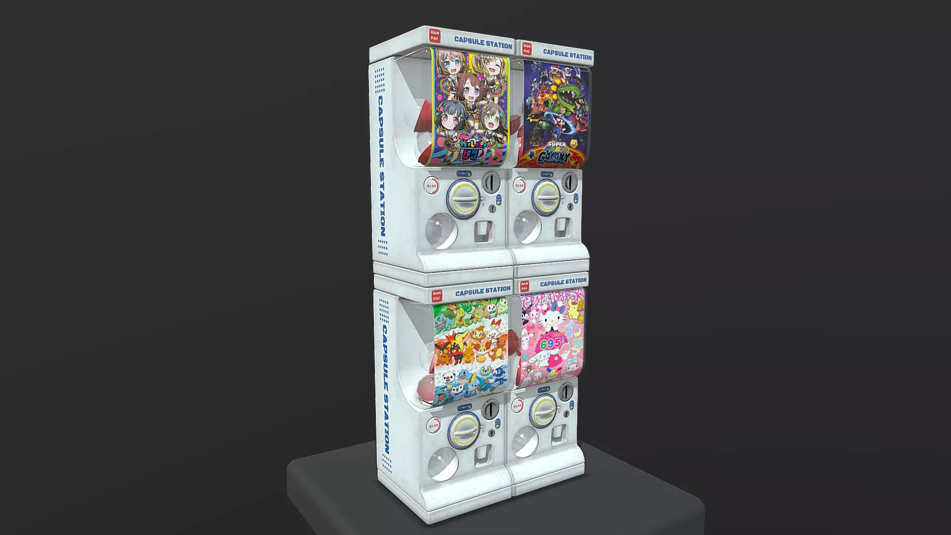 Gacha Capsule Machine Low-poly 3D model_0