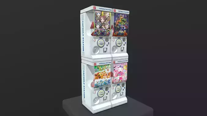 Gacha Capsule Machine Low-poly 3D model