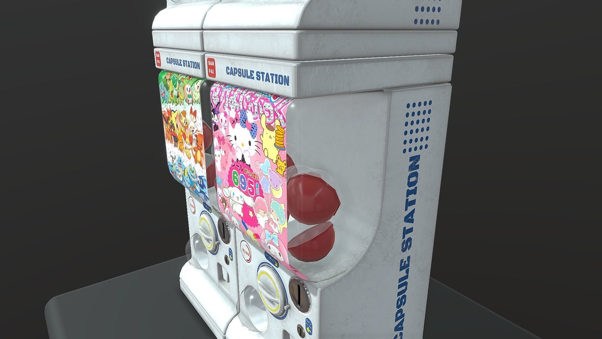 Gacha Capsule Machine Low-poly 3D model_7