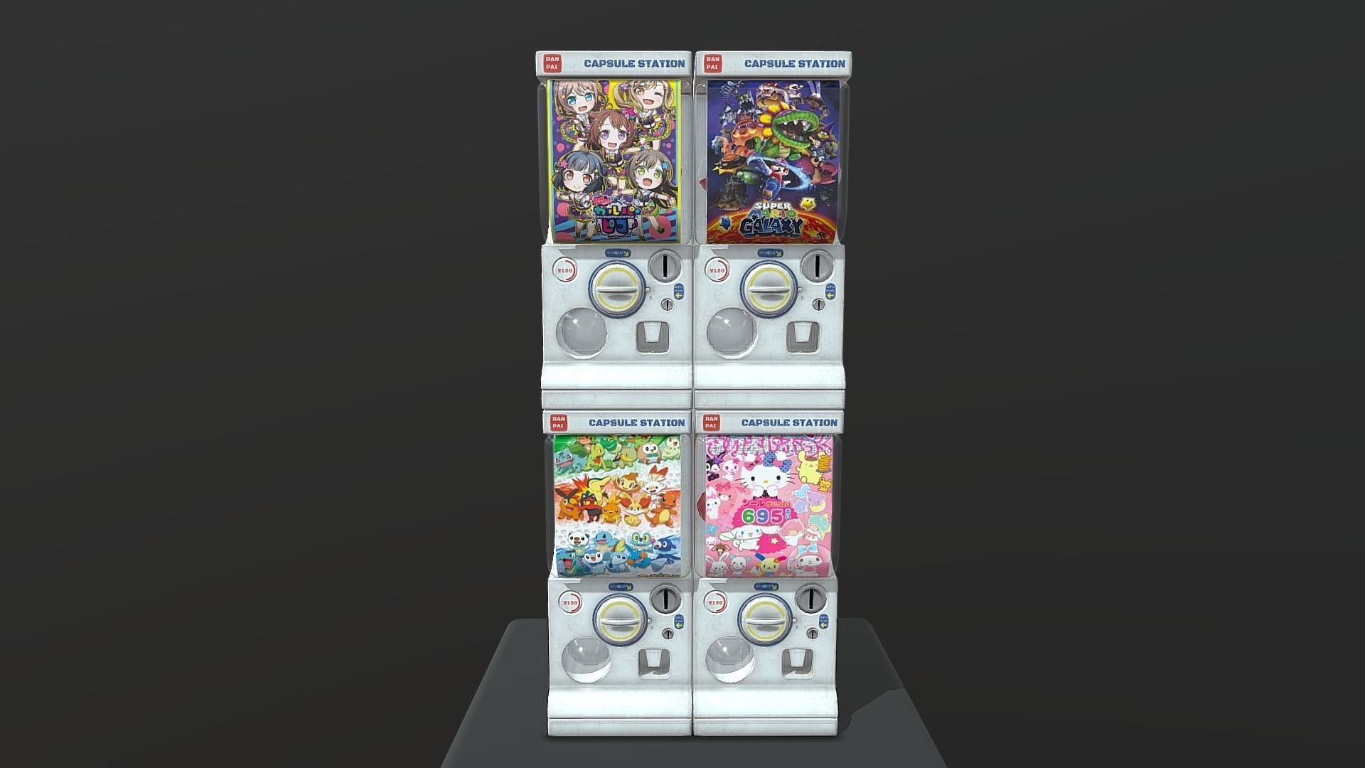 Gacha Capsule Machine Low-poly 3D model_10