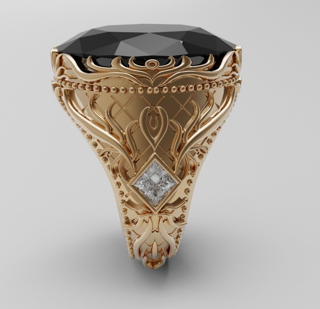 diamond ring 3D print model_8