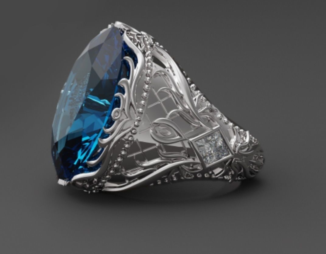 diamond ring 3D print model_2