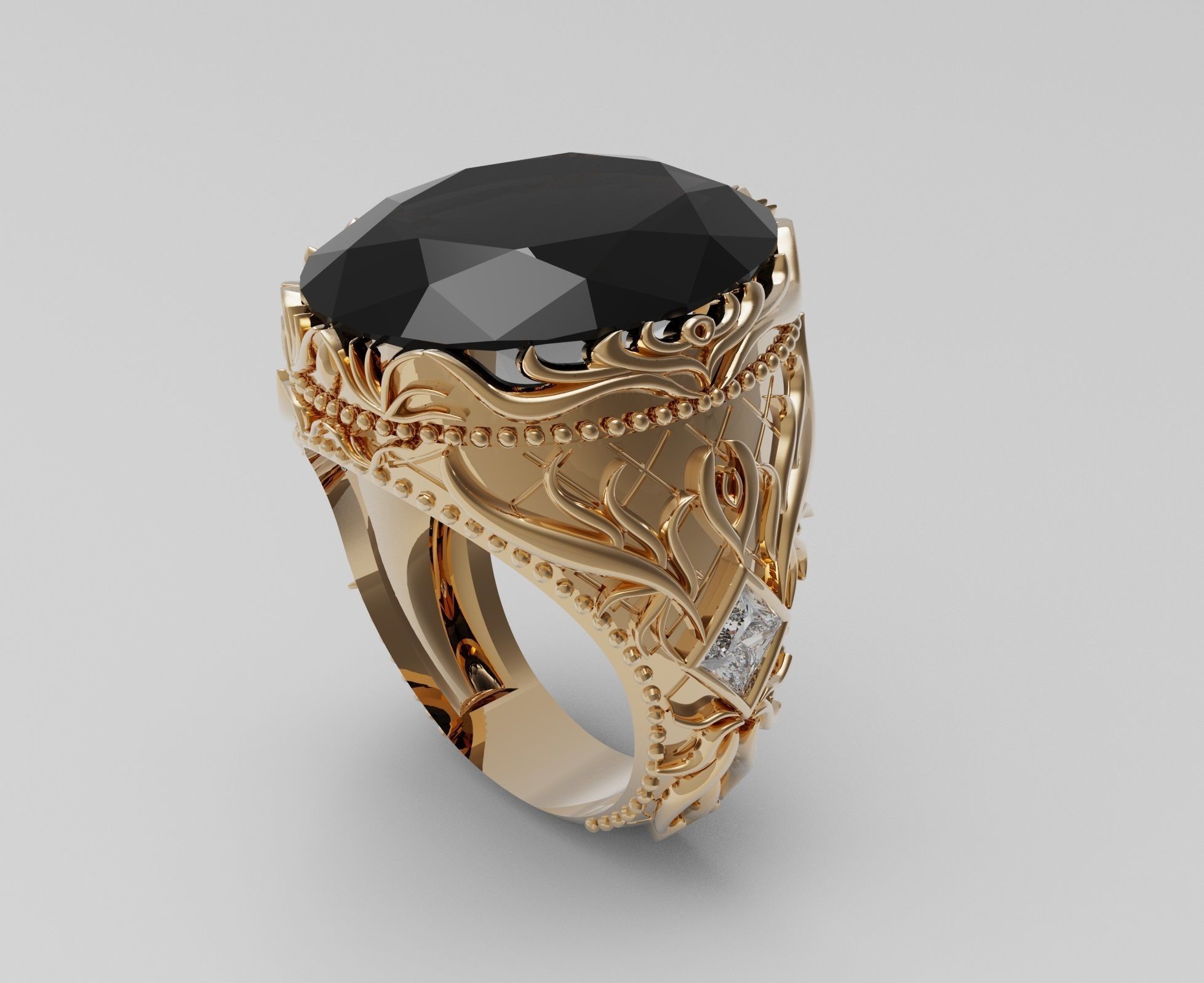 diamond ring 3D print model_6