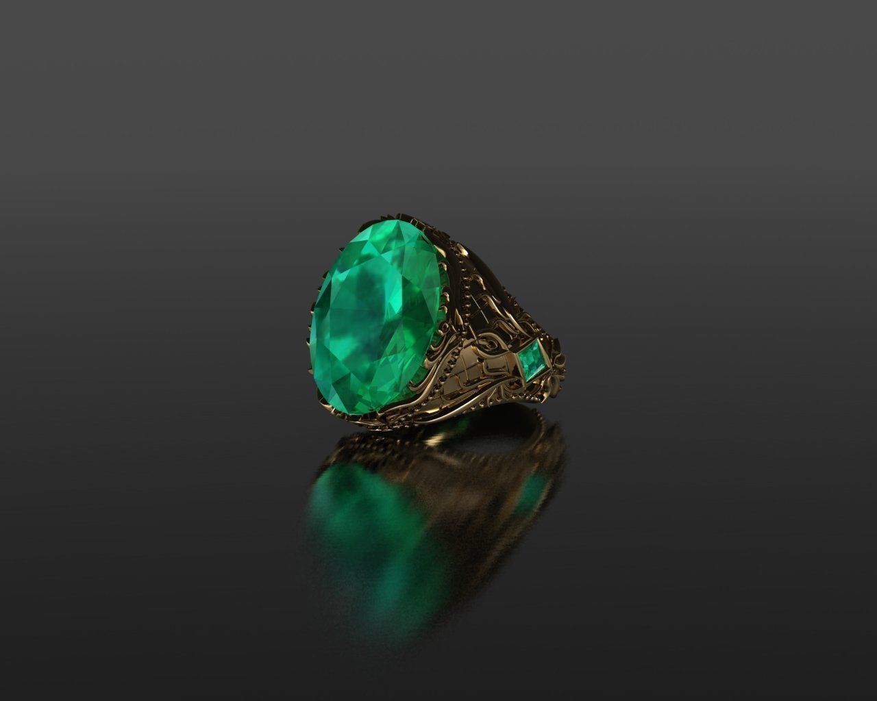 diamond ring 3D print model_10