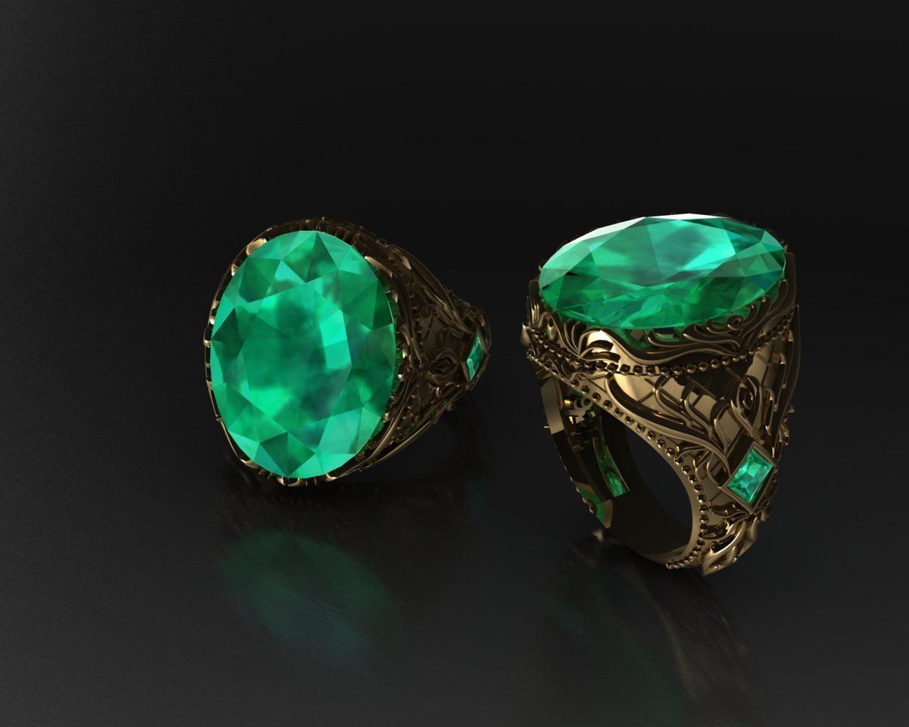 diamond ring 3D print model_9