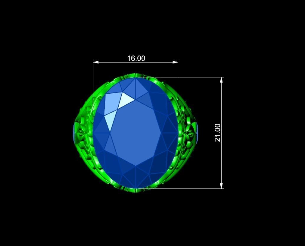 diamond ring 3D print model_12
