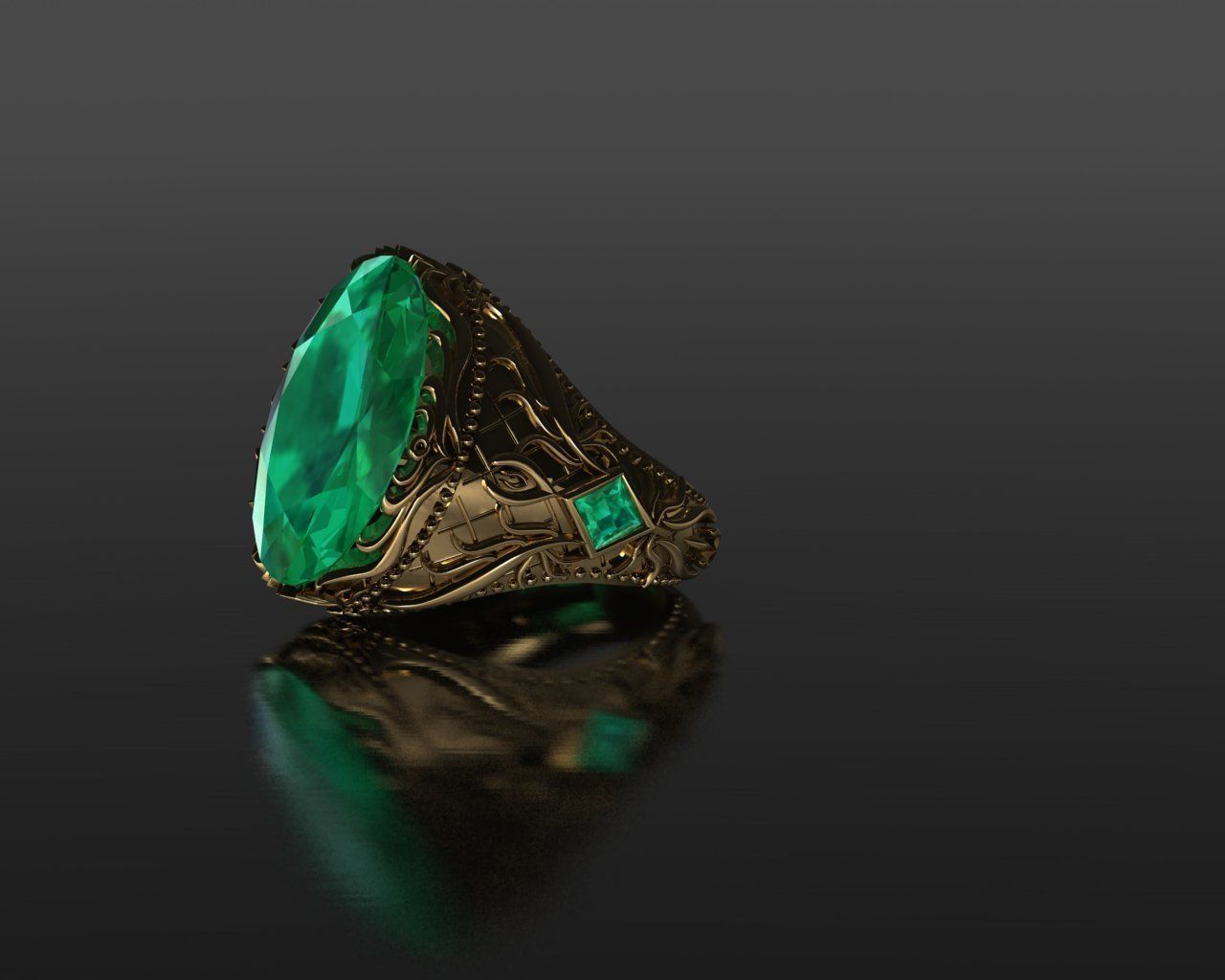 diamond ring 3D print model_3