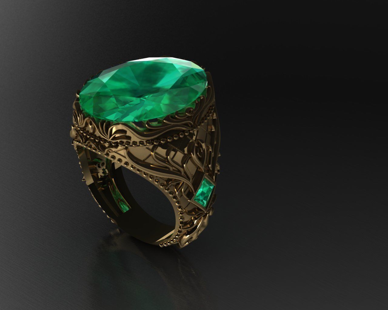 diamond ring 3D print model_11