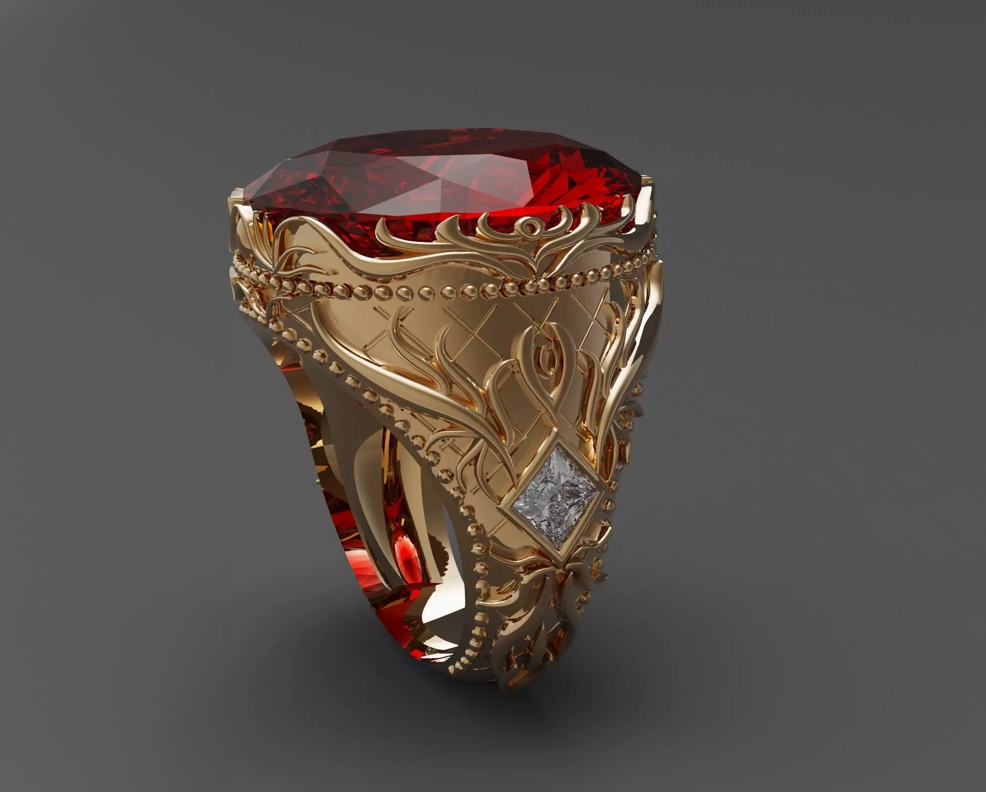 diamond ring 3D print model_0