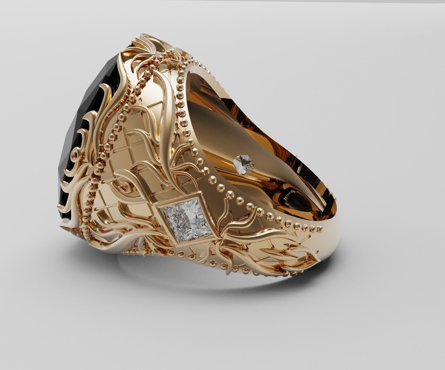 diamond ring 3D print model_7