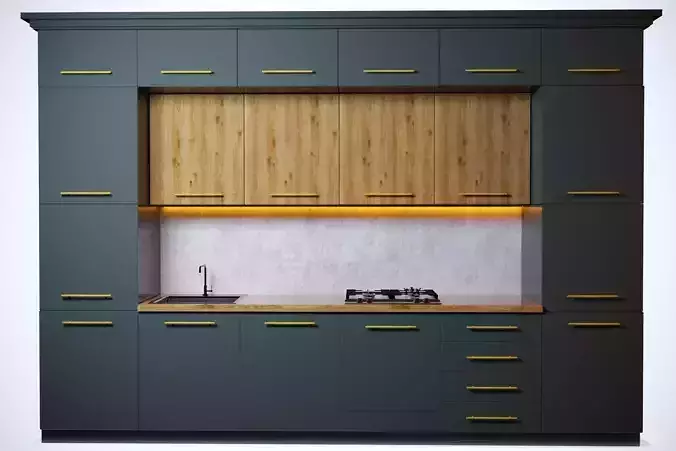 Kitchen 2 modern with wooden cabinets