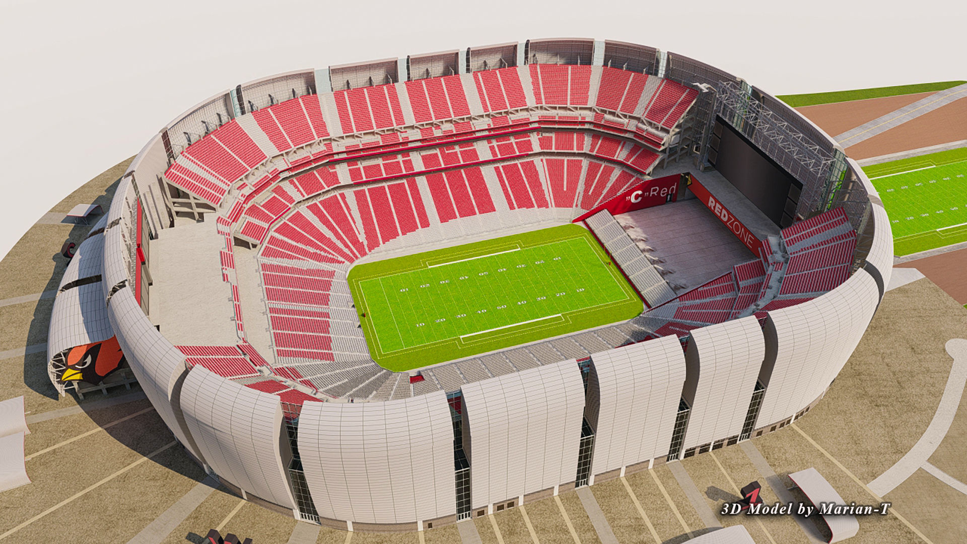 State Farm Stadium Arizona USA Low-poly 3D model_43