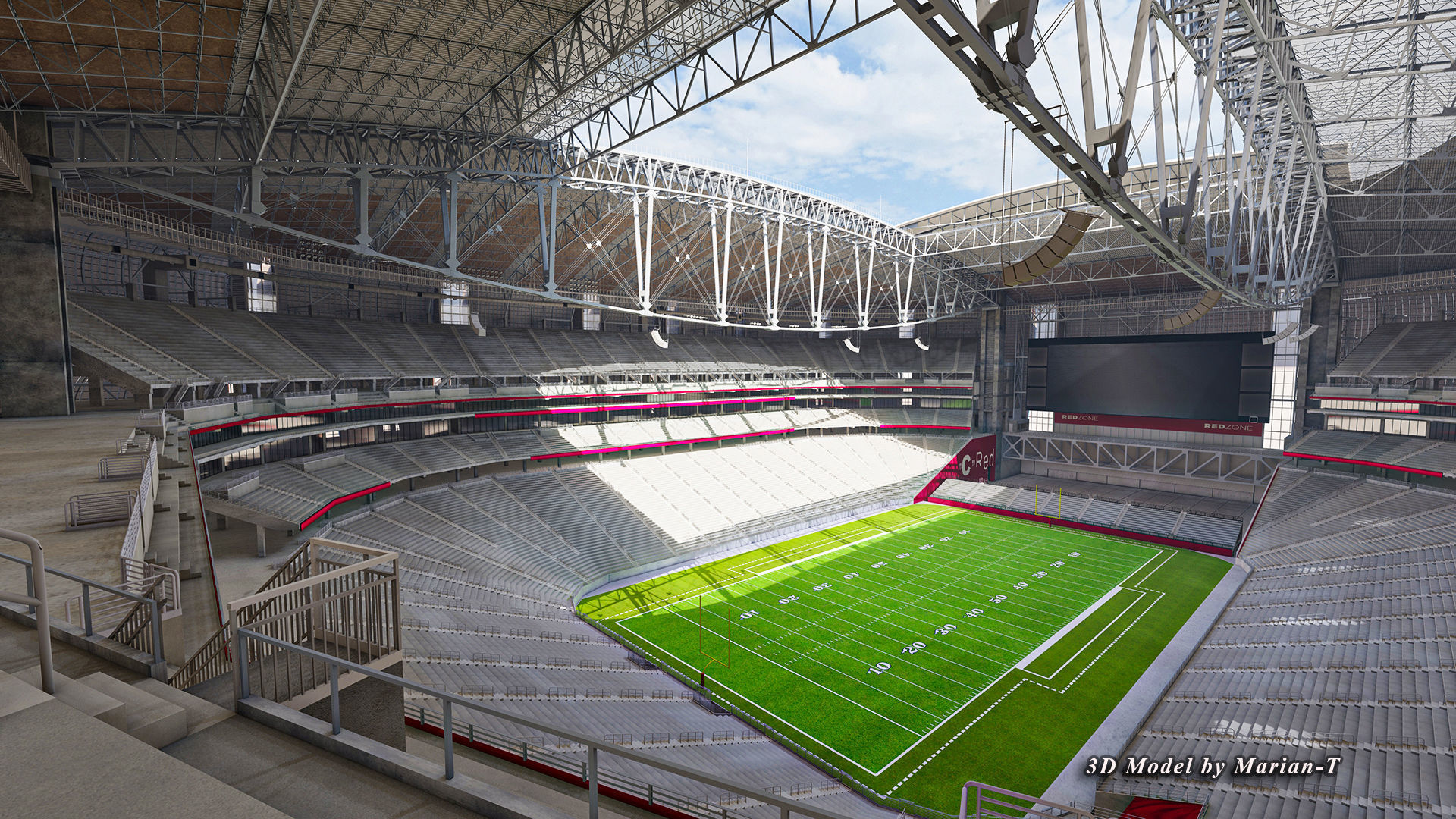State Farm Stadium Arizona USA Low-poly 3D model_27