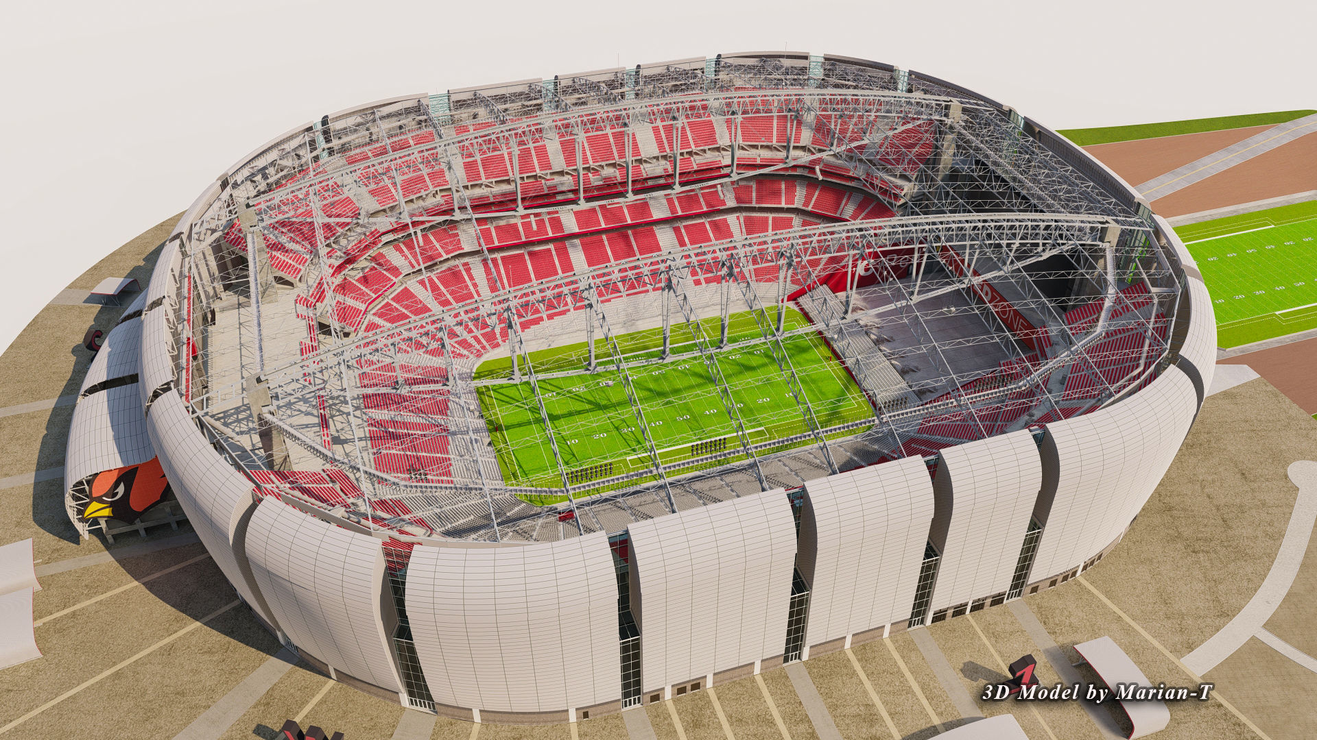 State Farm Stadium Arizona USA Low-poly 3D model_45