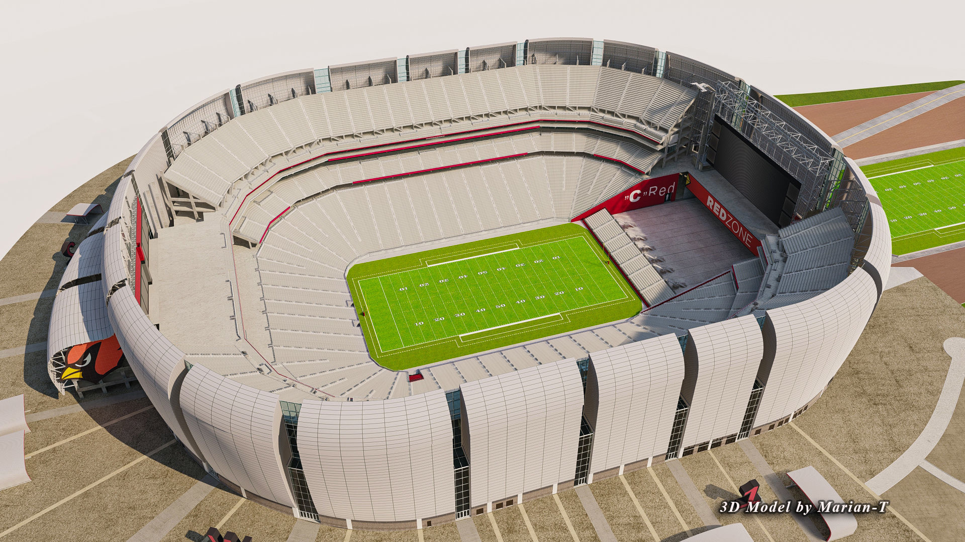 State Farm Stadium Arizona USA Low-poly 3D model_42