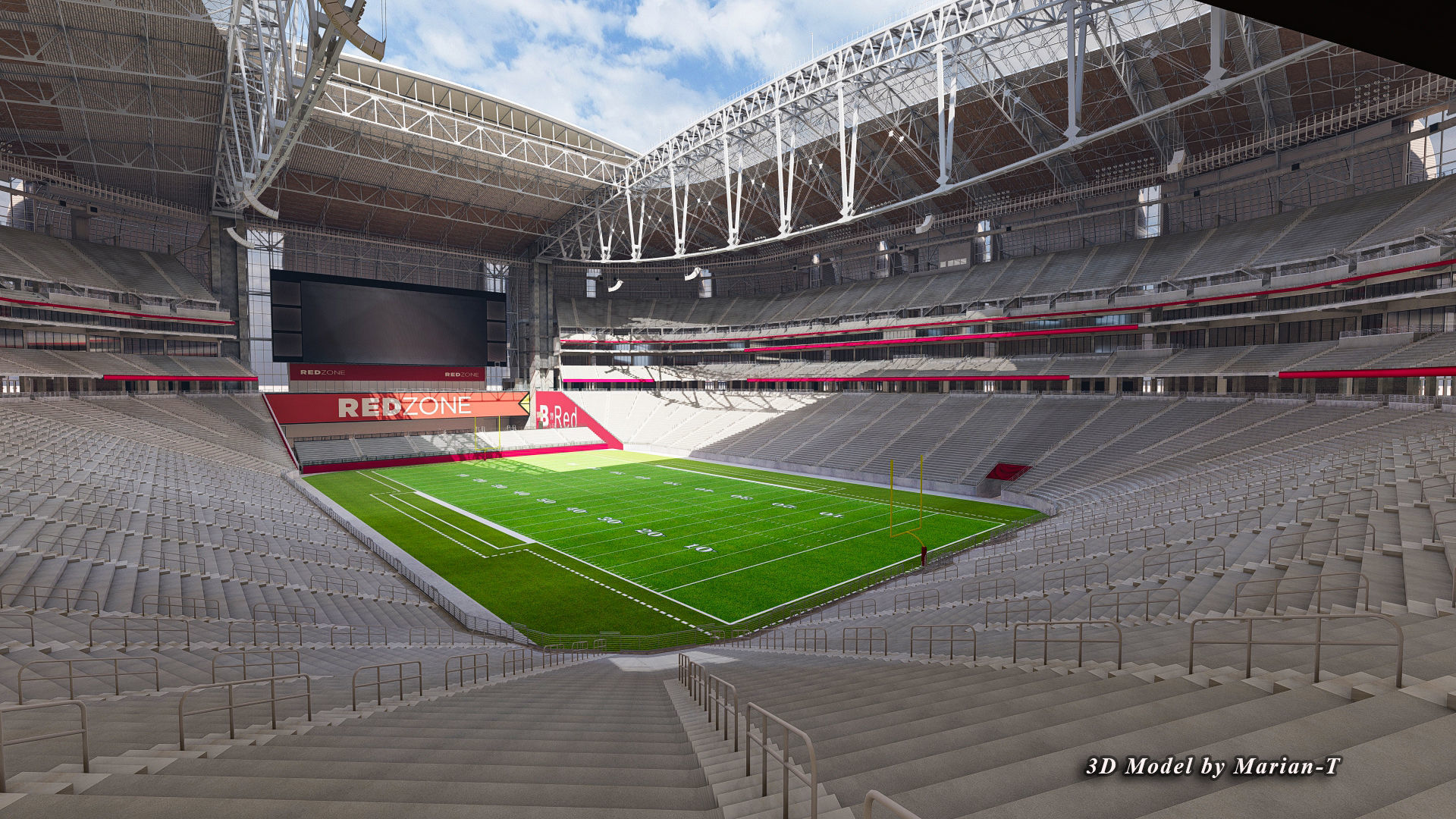 State Farm Stadium Arizona USA Low-poly 3D model_18