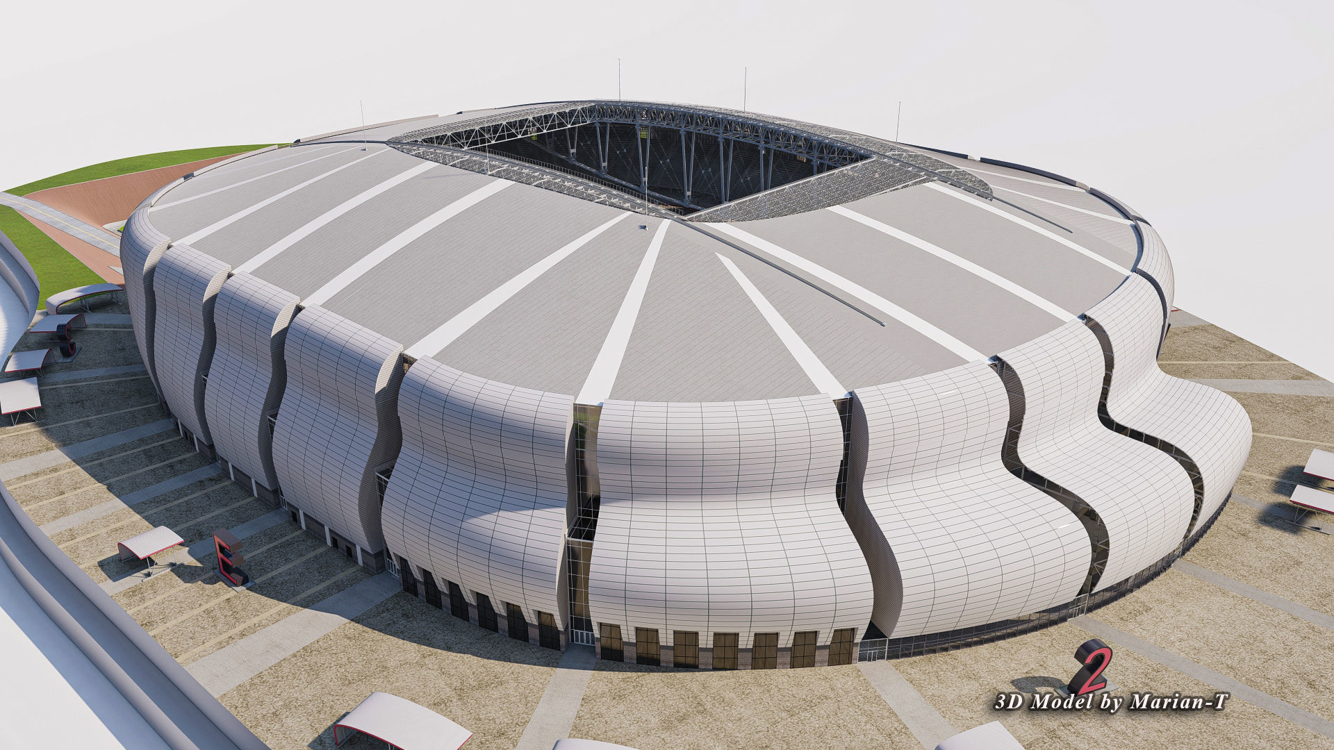 State Farm Stadium Arizona USA Low-poly 3D model_36