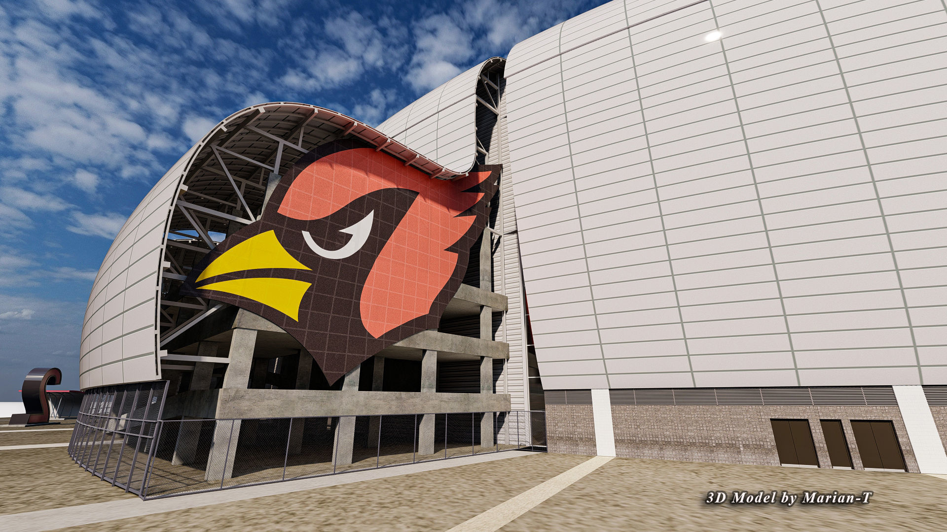 State Farm Stadium Arizona USA Low-poly 3D model_57