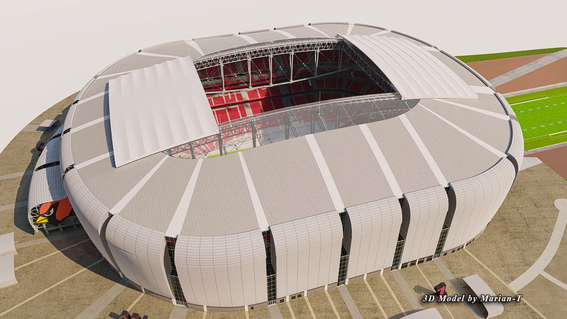 State Farm Stadium Arizona USA Low-poly 3D model_47