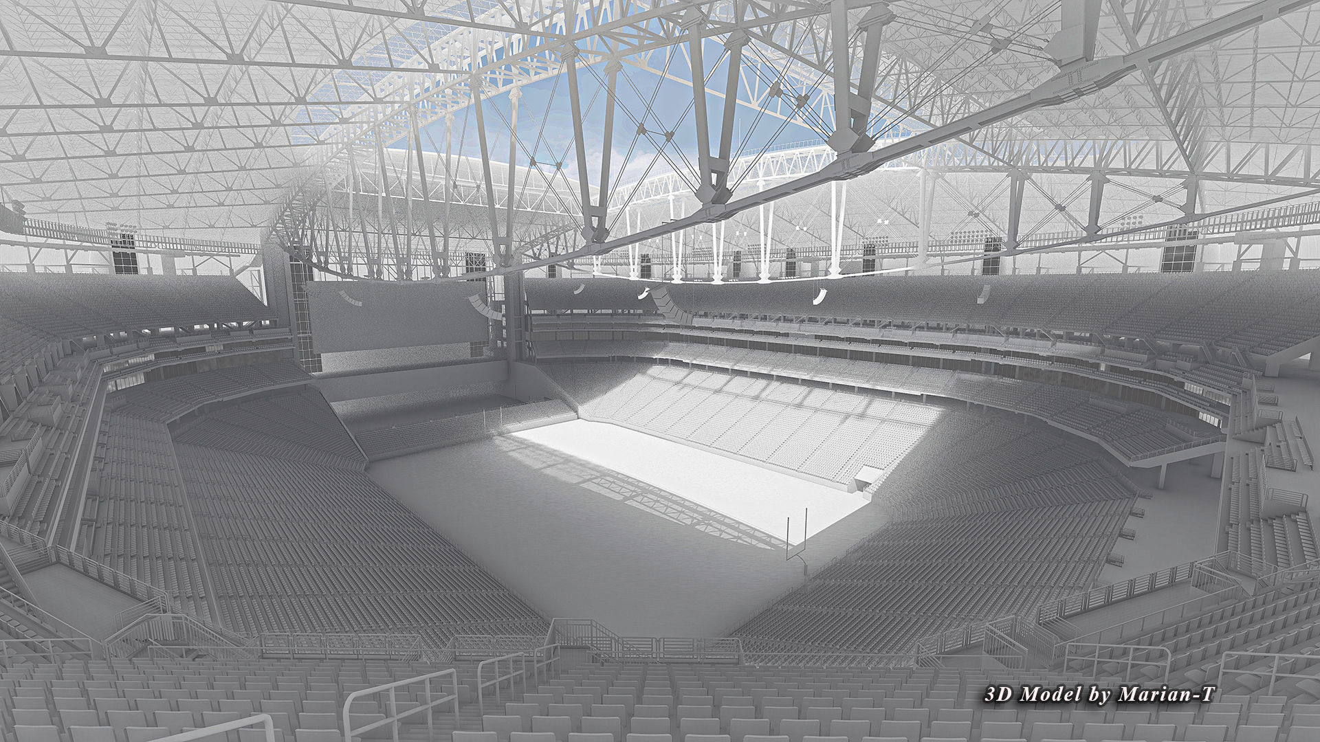 State Farm Stadium Arizona USA Low-poly 3D model_19