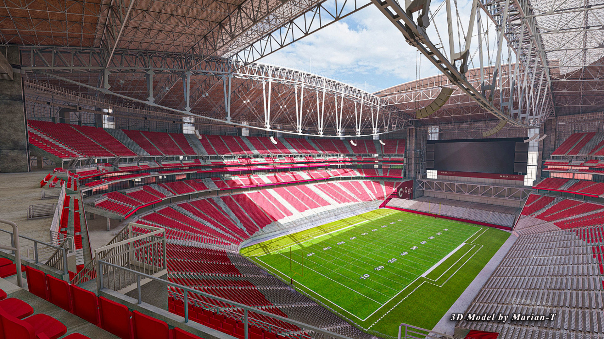 State Farm Stadium Arizona USA Low-poly 3D model_28