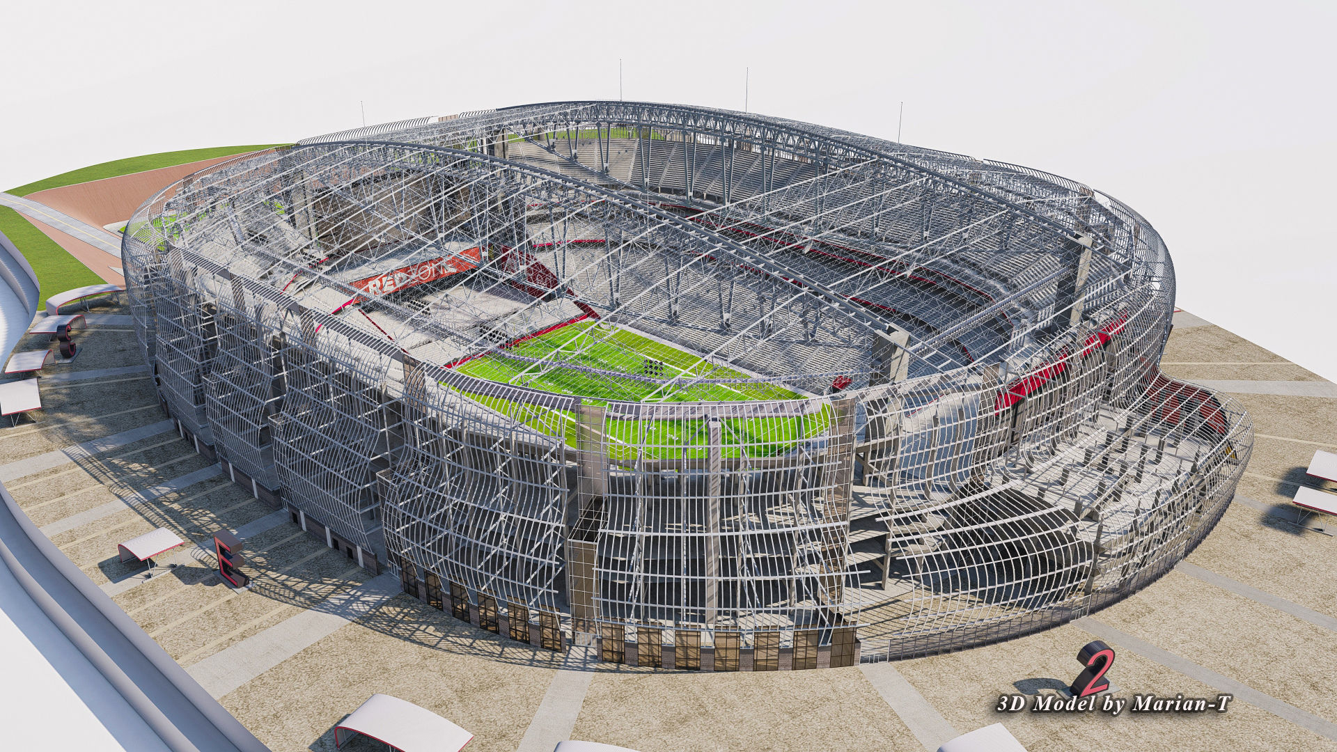State Farm Stadium Arizona USA Low-poly 3D model_34