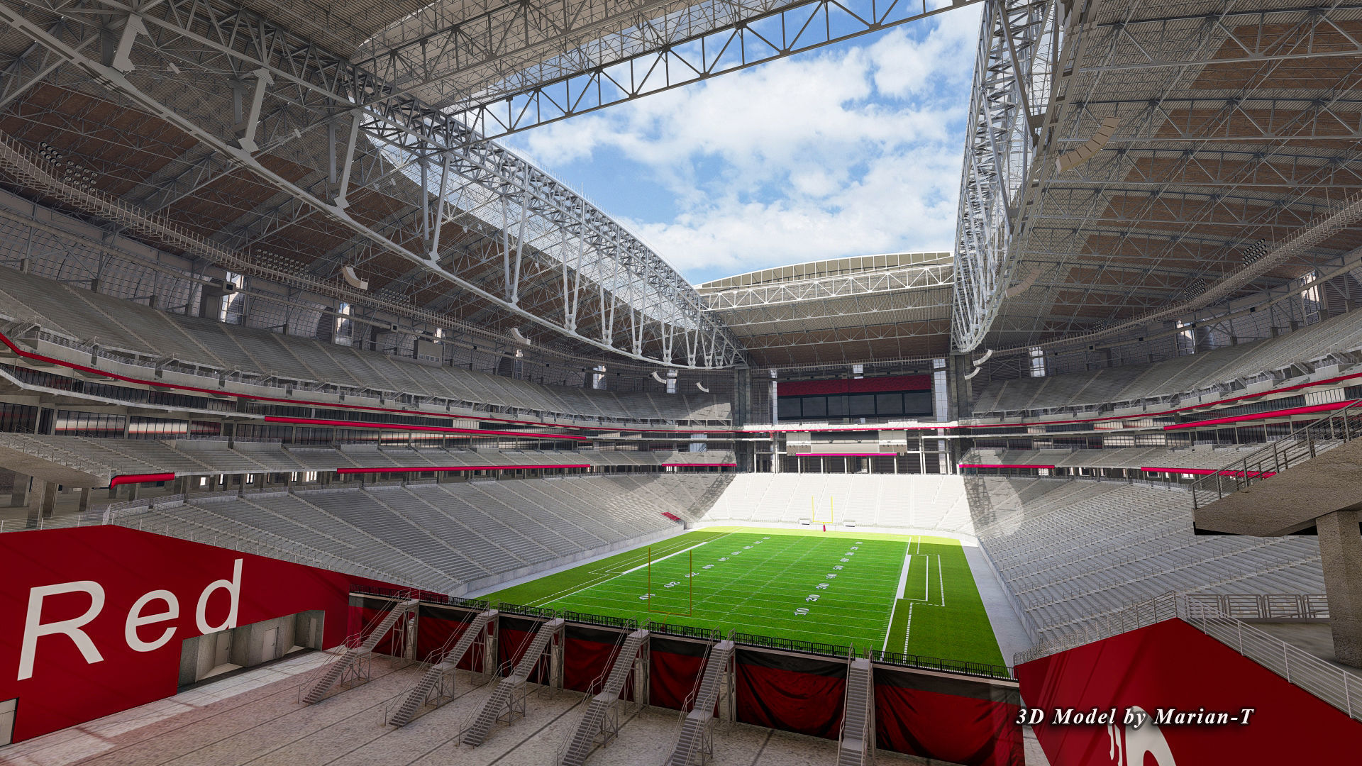 State Farm Stadium Arizona USA Low-poly 3D model_21