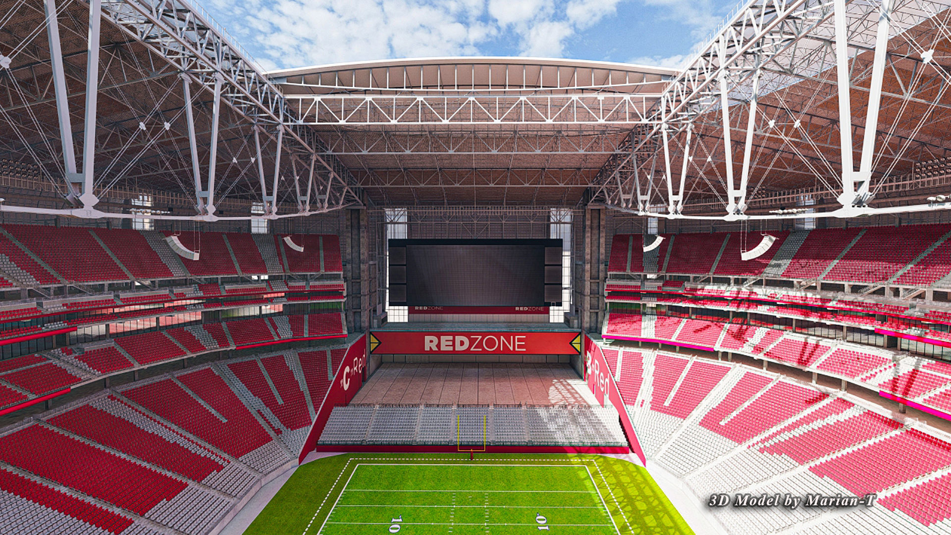 State Farm Stadium Arizona USA Low-poly 3D model_29