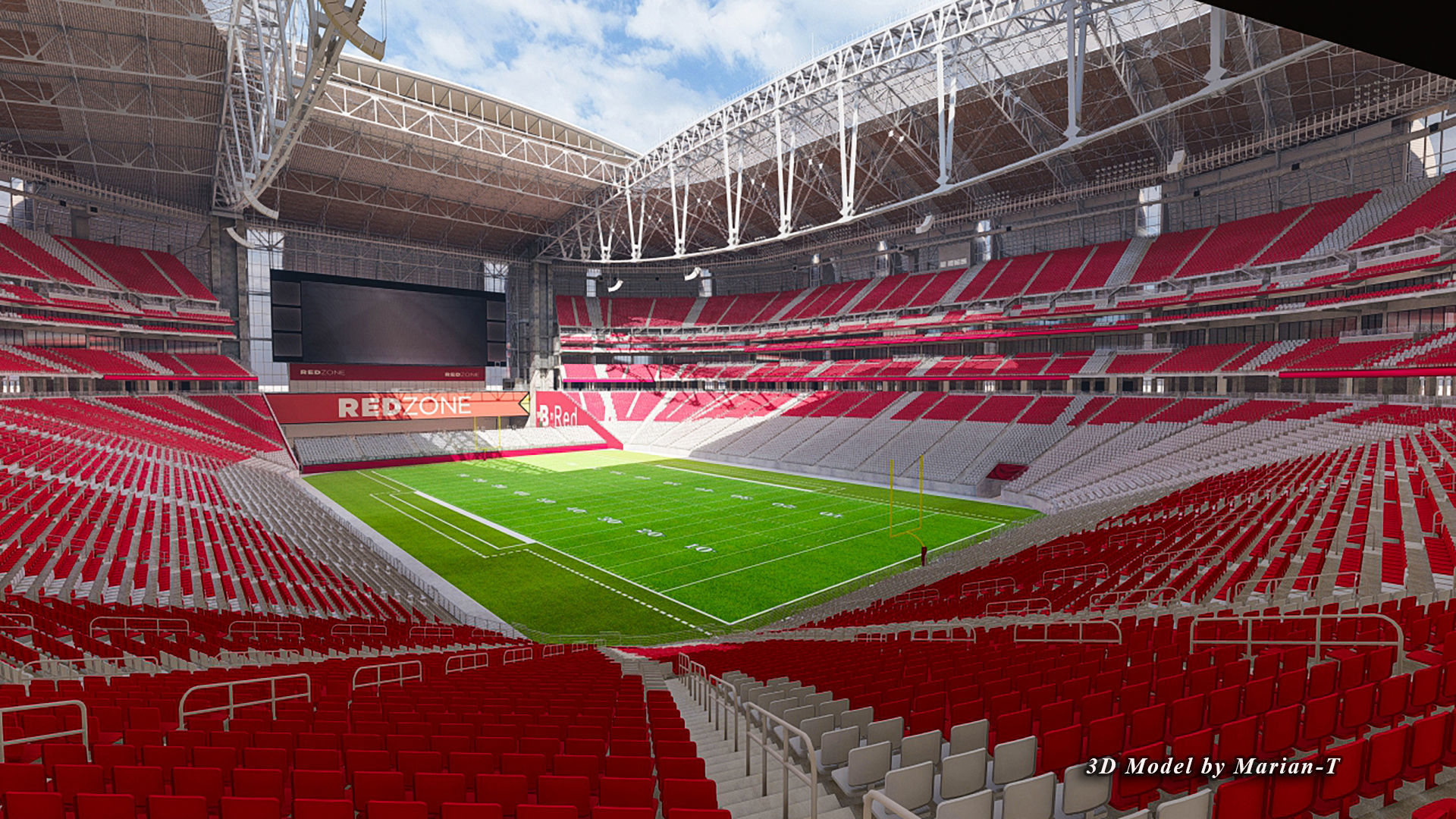State Farm Stadium Arizona USA Low-poly 3D model_4