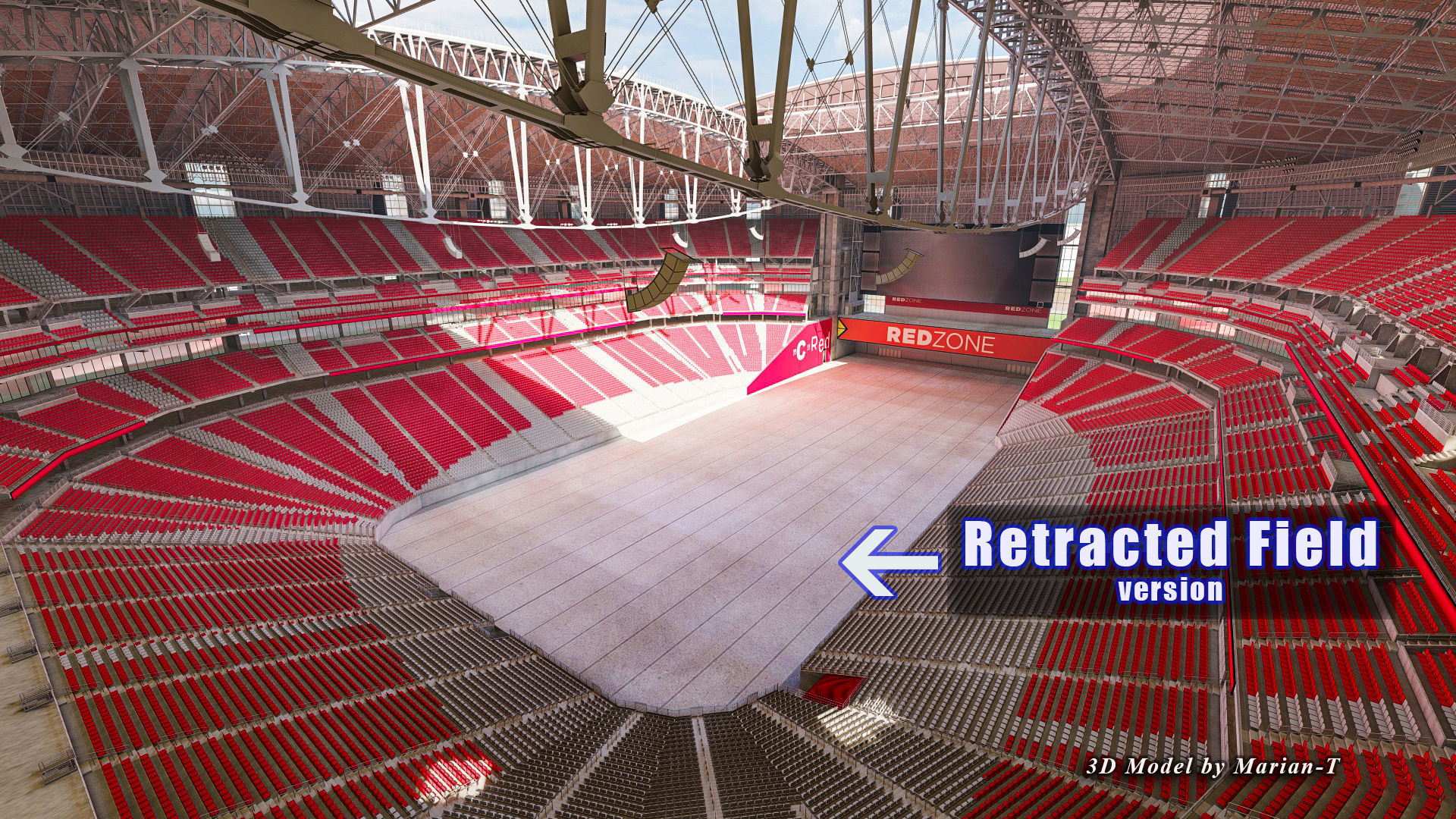 State Farm Stadium Arizona USA Low-poly 3D model_9