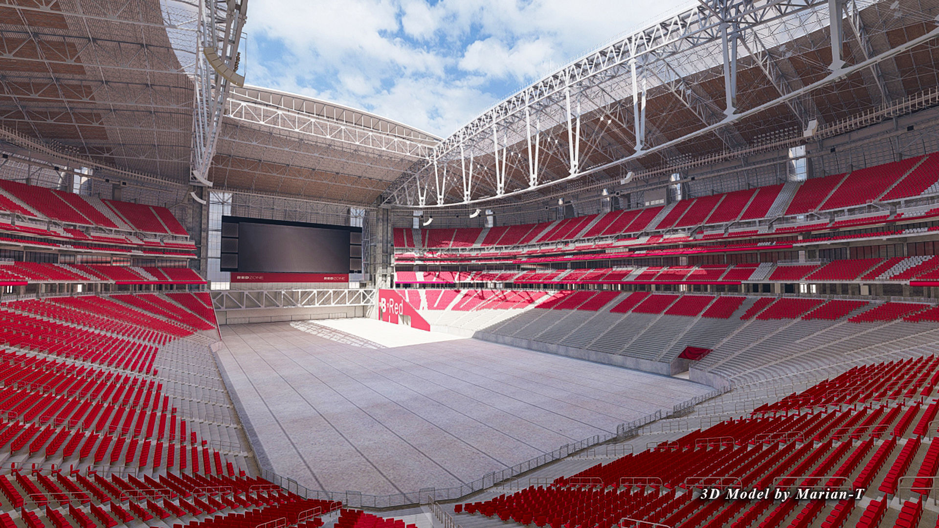 State Farm Stadium Arizona USA Low-poly 3D model_25