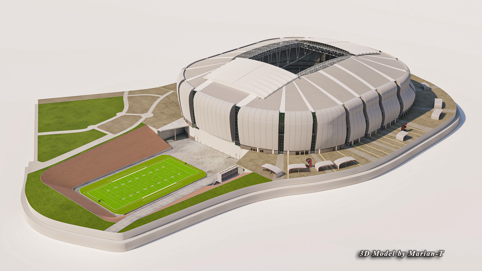 State Farm Stadium Arizona USA Low-poly 3D model_54