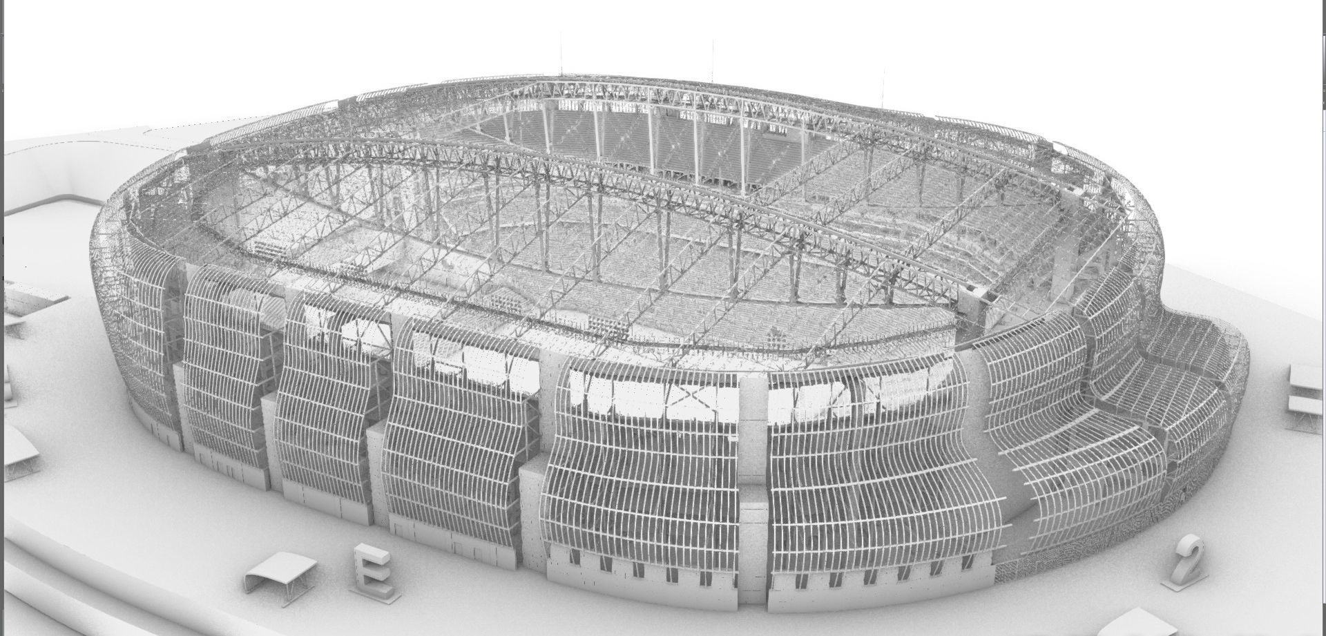 State Farm Stadium Arizona USA Low-poly 3D model_105