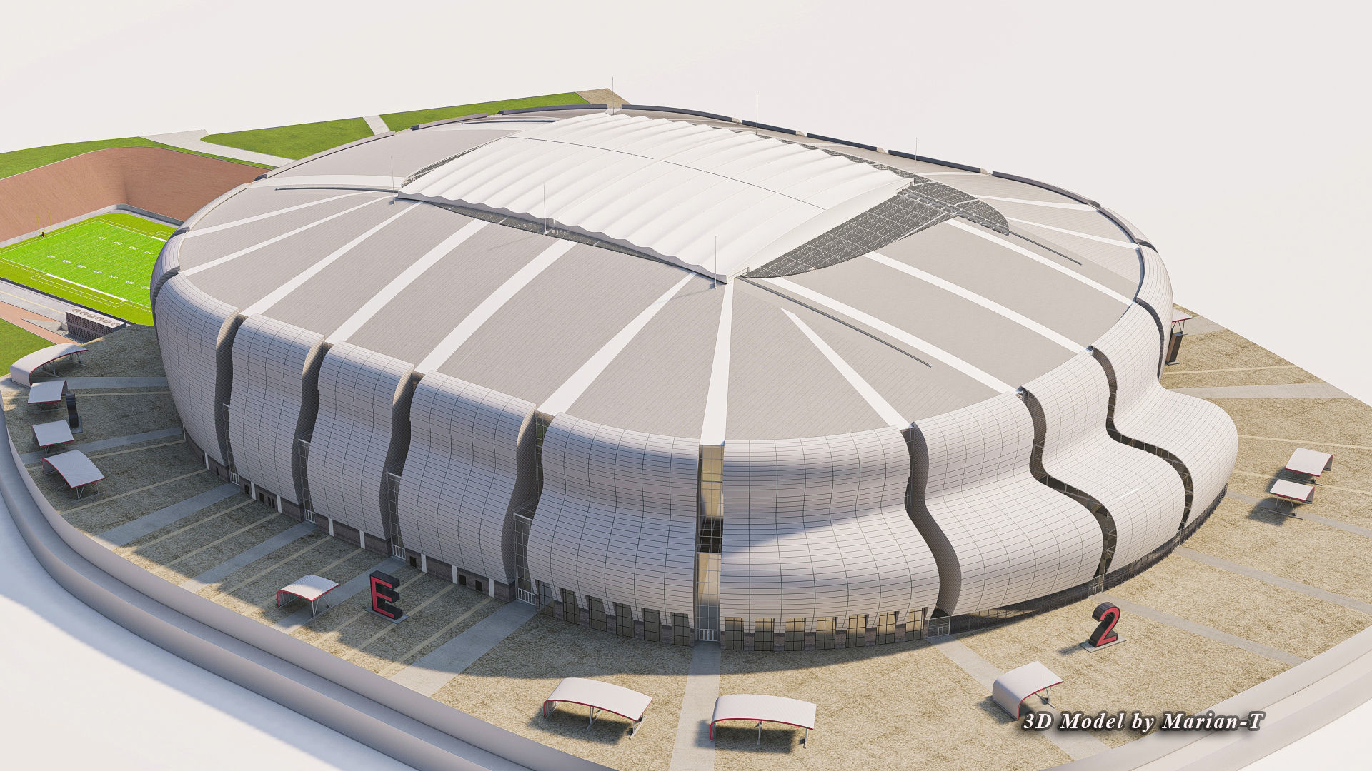 State Farm Stadium Arizona USA Low-poly 3D model_50