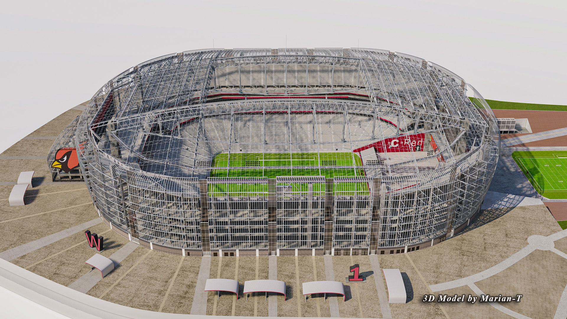 State Farm Stadium Arizona USA Low-poly 3D model_33