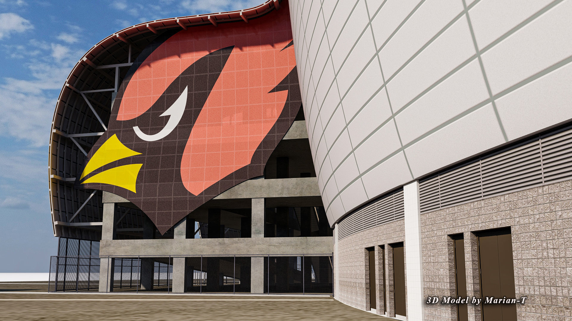 State Farm Stadium Arizona USA Low-poly 3D model_58