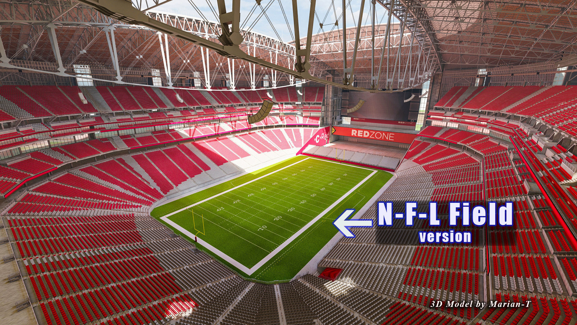 State Farm Stadium Arizona USA Low-poly 3D model_10